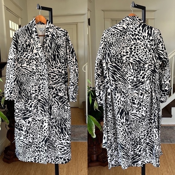 Sergio Hudson x Target Strong Shoulder Trench Coat in Animal Print NWT Small - Picture 6 of 14